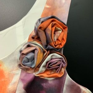 RICKIE FREEMAN for TERI JON Floral Print Dress 8